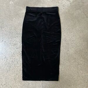 Velvet High Waist Midi Skirt